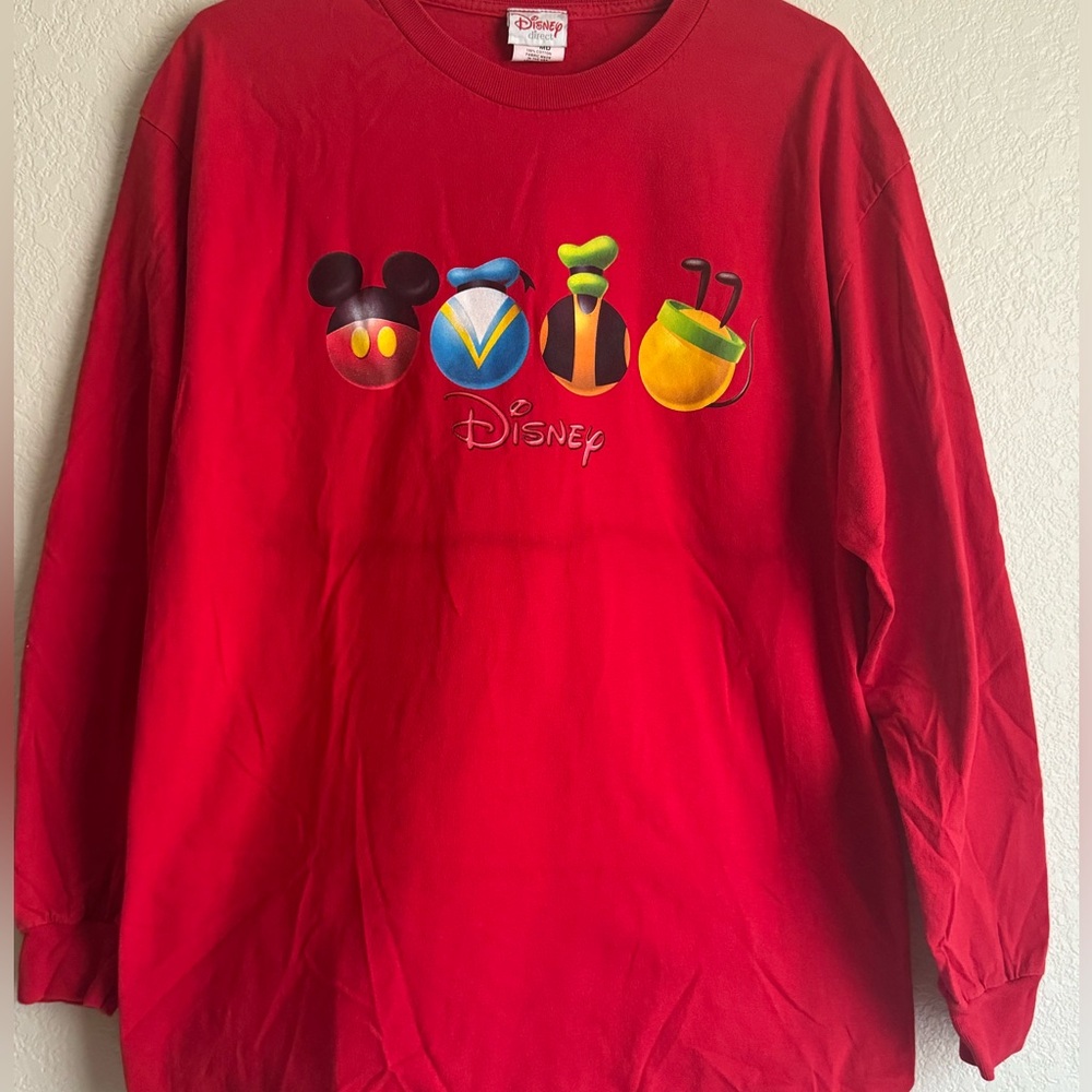 Disney Red Long Sleeve Shirt Size Medium